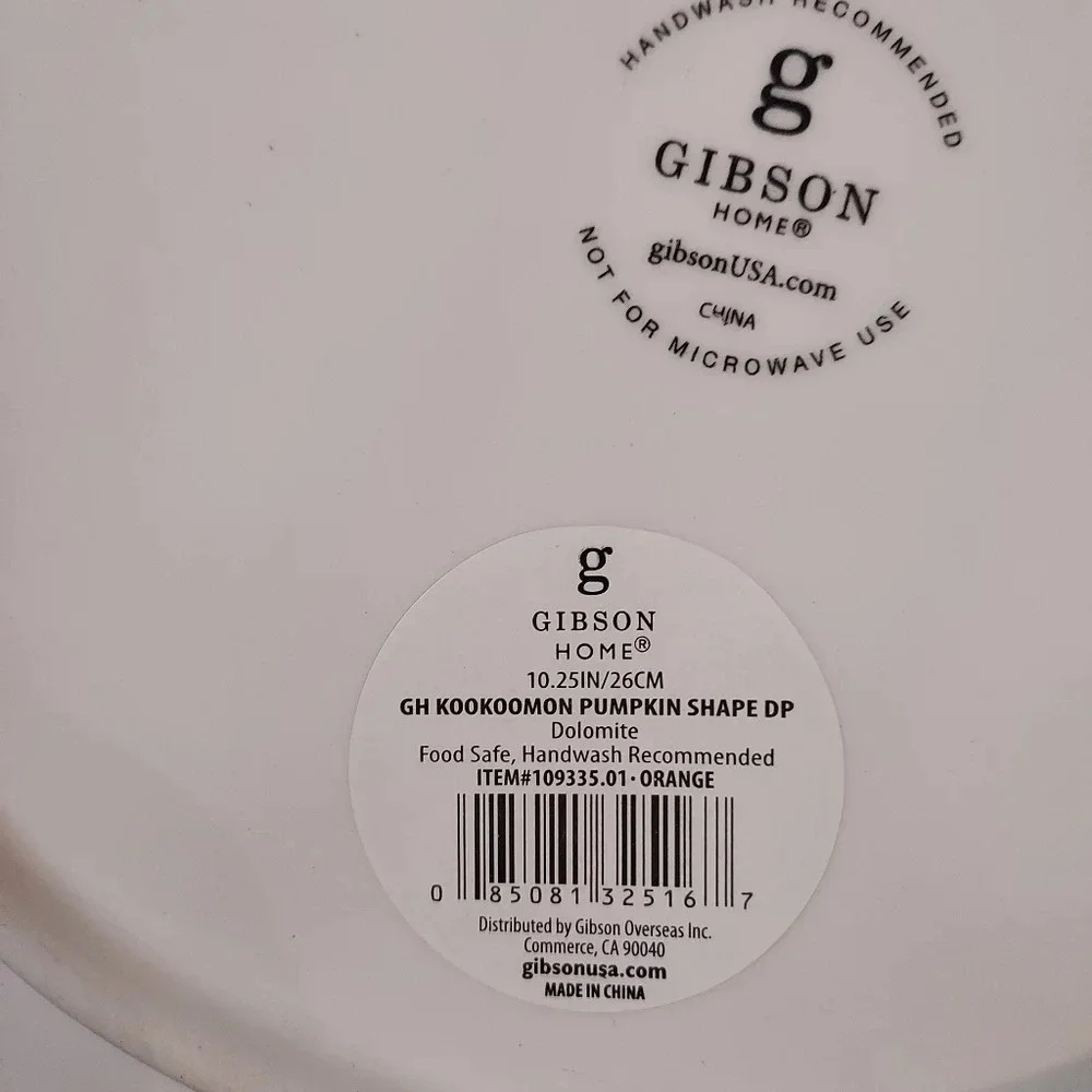Gibson Home Kookoomon Pumpkin Shaped Plate Set of 4